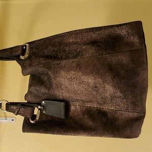 B Makowsky leather bronze bag